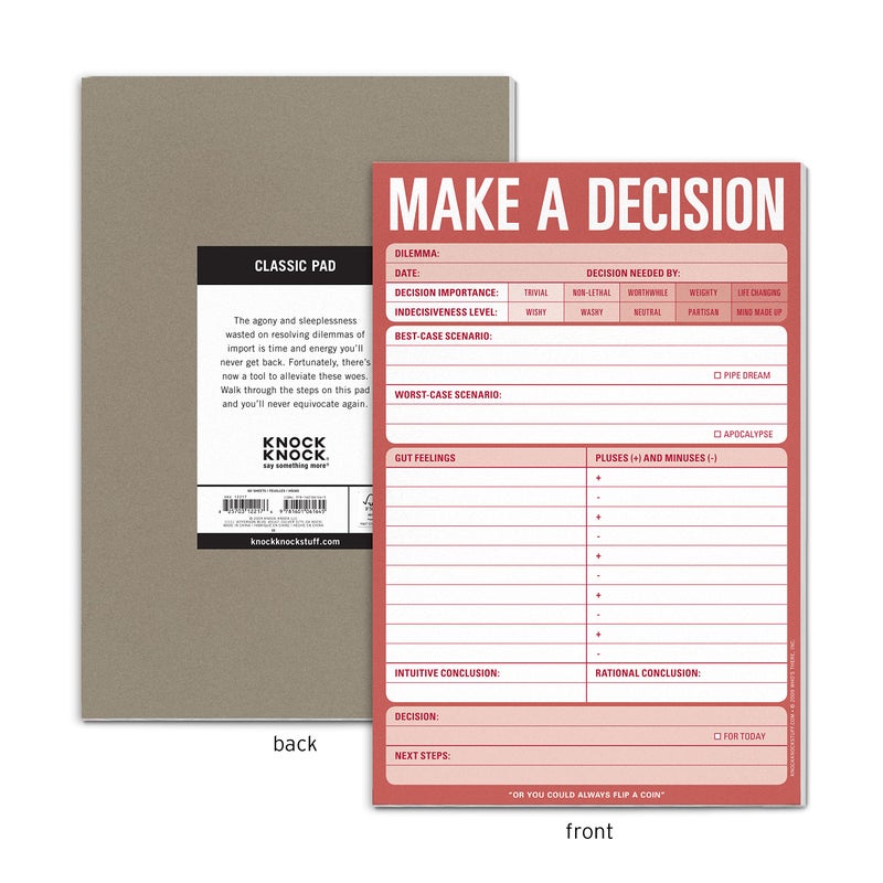 Knock Knock Make A Decision Checklist Note Pad, 6 x 9-Inches - Image 2